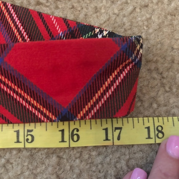 Mud Pie Plaid Red and Black Bow Belt, Medium Large - Picture 4 of 4